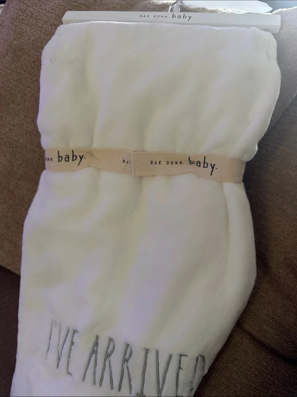 Rae Dunn Soft White Baby Blanket
